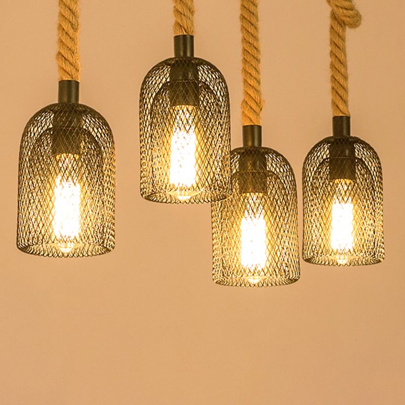 Luces de araña de la isla de cilindro accesorios de iluminación de araña de cuerda industrial para mesa de comedor