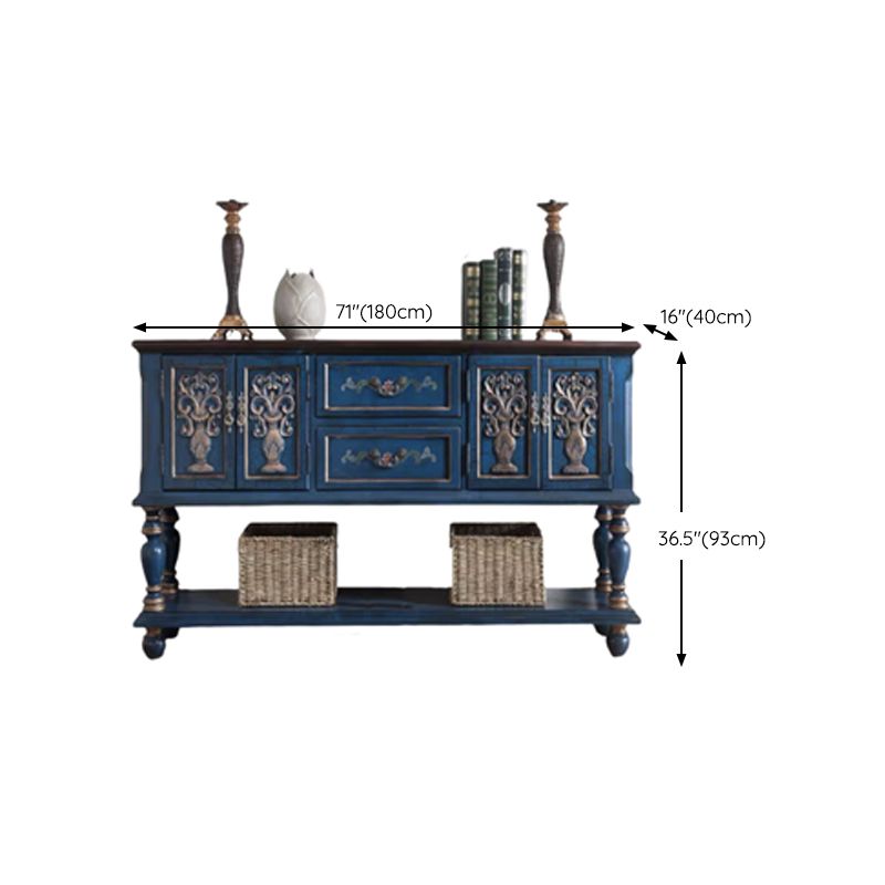 French Country Rectangle Console Table Rubber Wood Console Accent Table for Hall