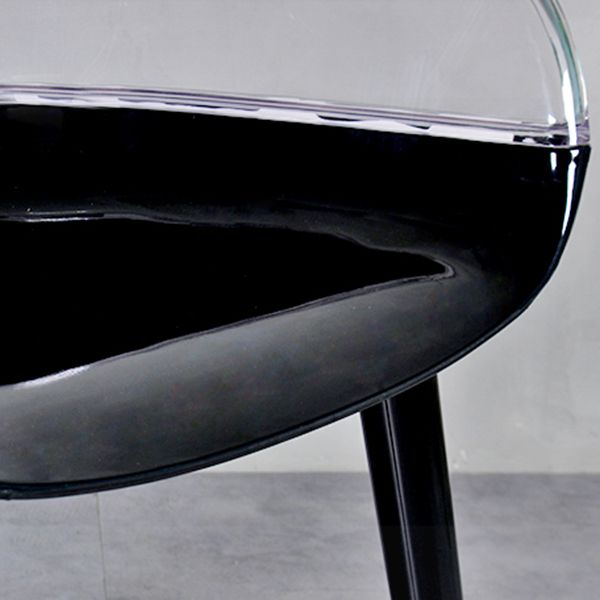 Scandinavian Style Plastic Chair Set Solid Back Arm Kitchen Single Dining Chair