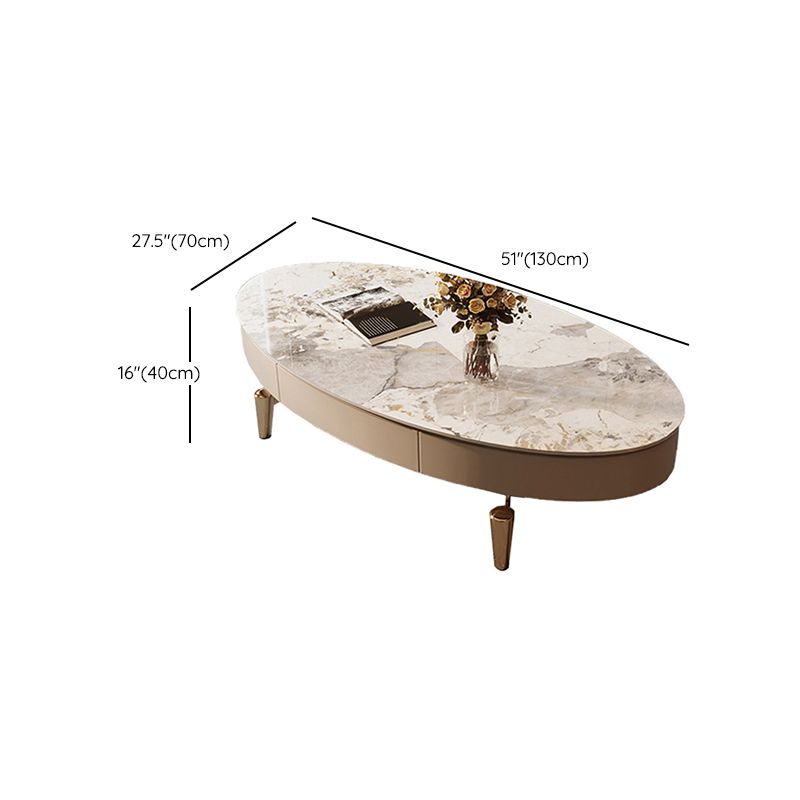 No Distressing Slate Coffee Table Glam Single Coffee Table with Drawer