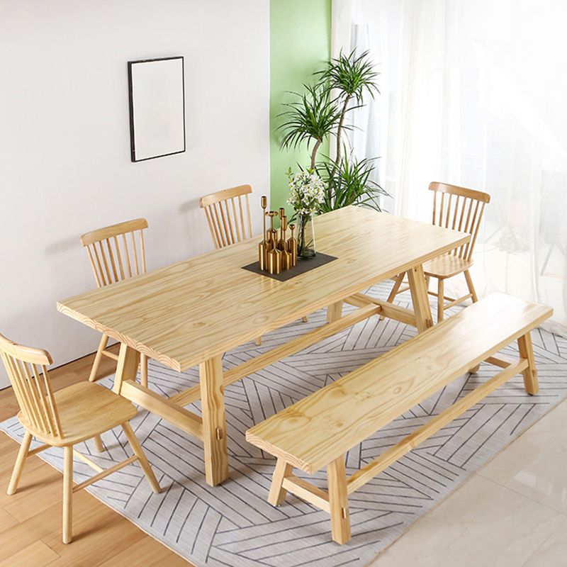 Modern Dining Set 1/3/5/6 Pcs Solid Wood Dining Table and Chairs