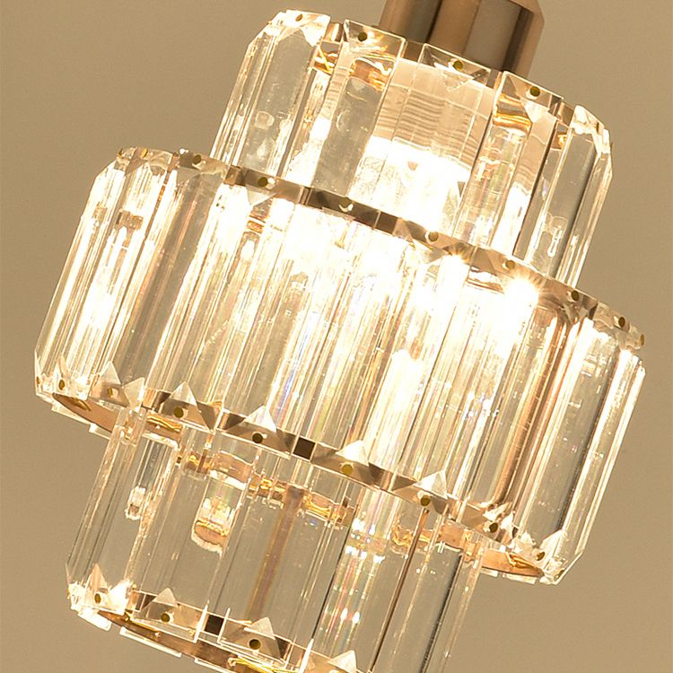 Accesorios de iluminación de la isla de cilindro de estilo moderno Crystal 3 Ideas de iluminación de la isla ligera