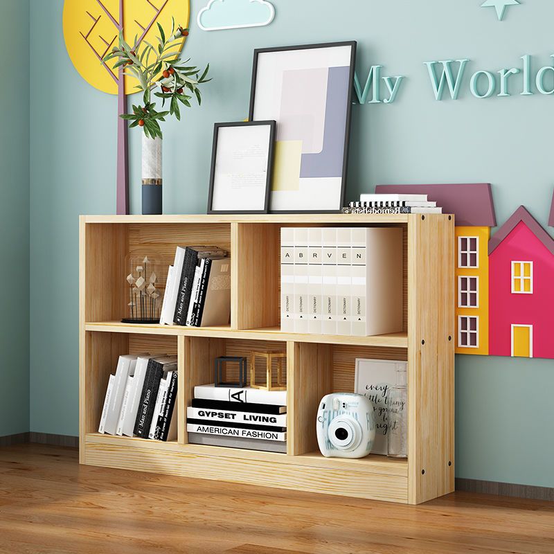 Contemporary Wood Bookcase Standard Bookshelf for Home Office 9.4" Wide