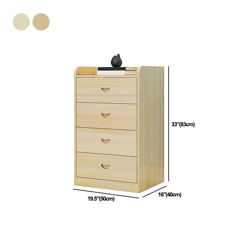 Natural Wood Color Storage Chest Modern Style Vertical Storage Chest Dresser