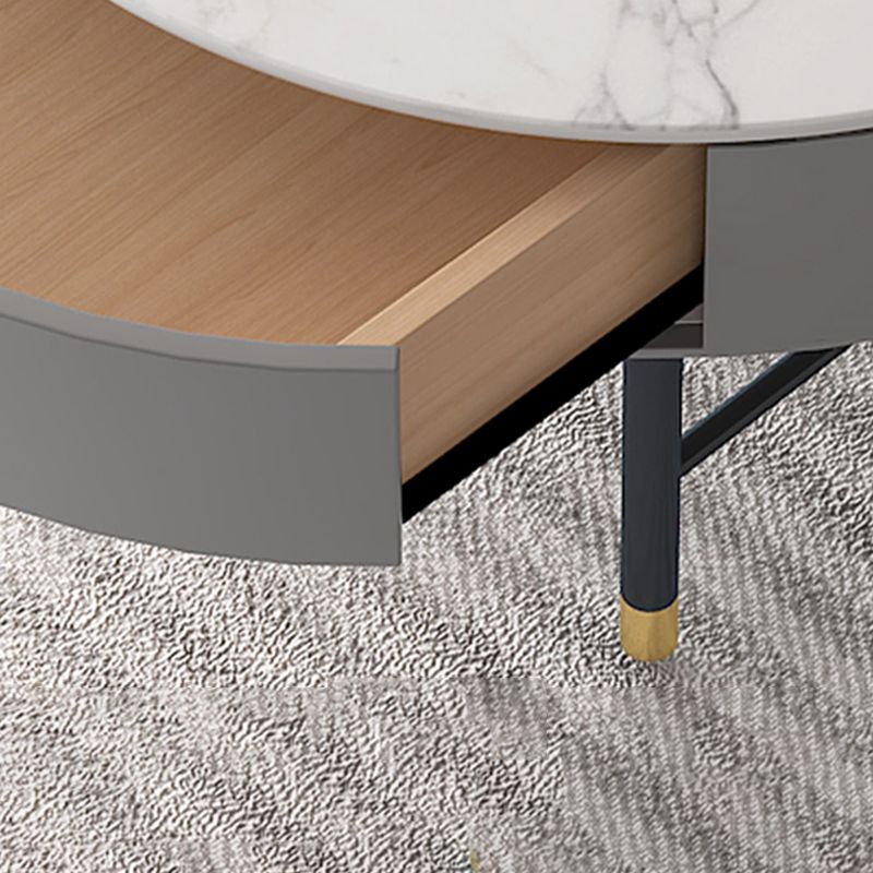 Modern Round Nesting Coffee Table Set Frame Coffee Table with Storage