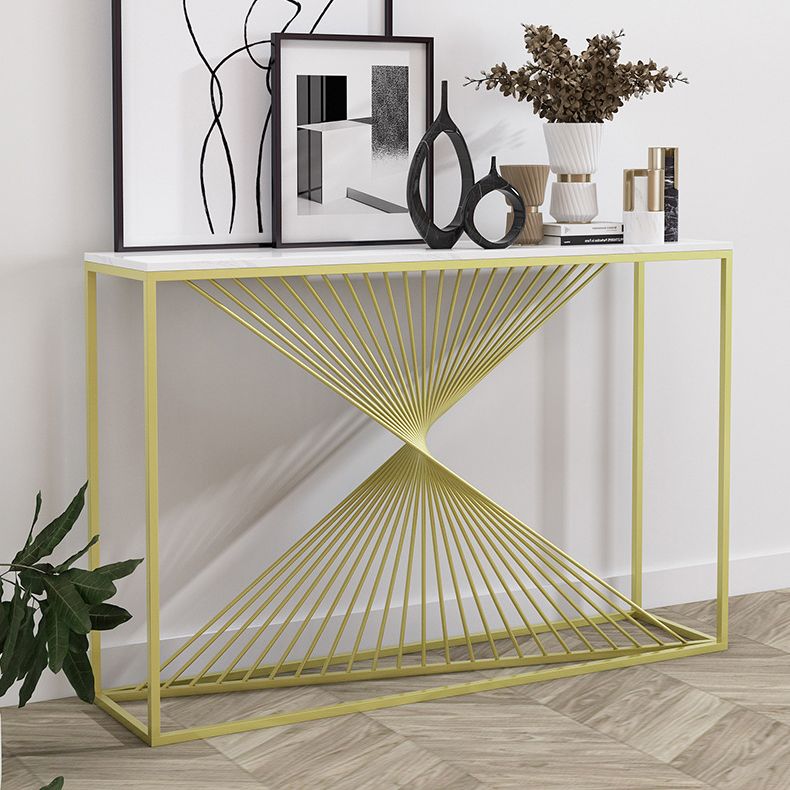 Marble Modern Console Table 11.81-inch Wide Rectangle Accent Table