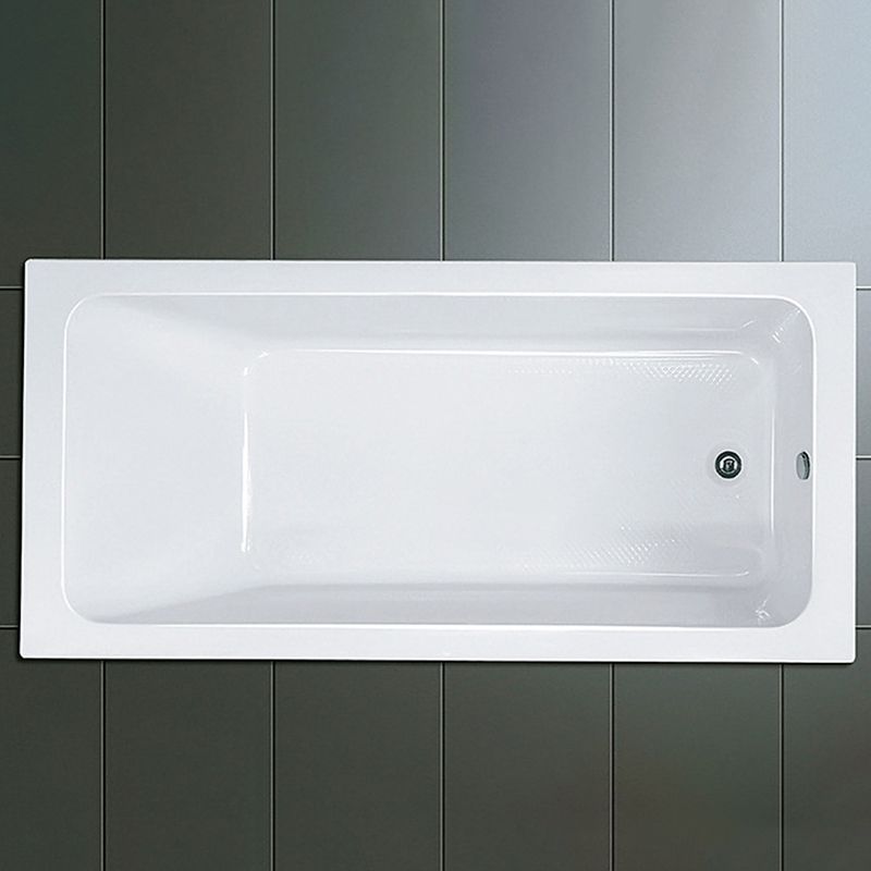 Modern Drop-in Acrylic Bathtub Internal Drain White Soaking Tub