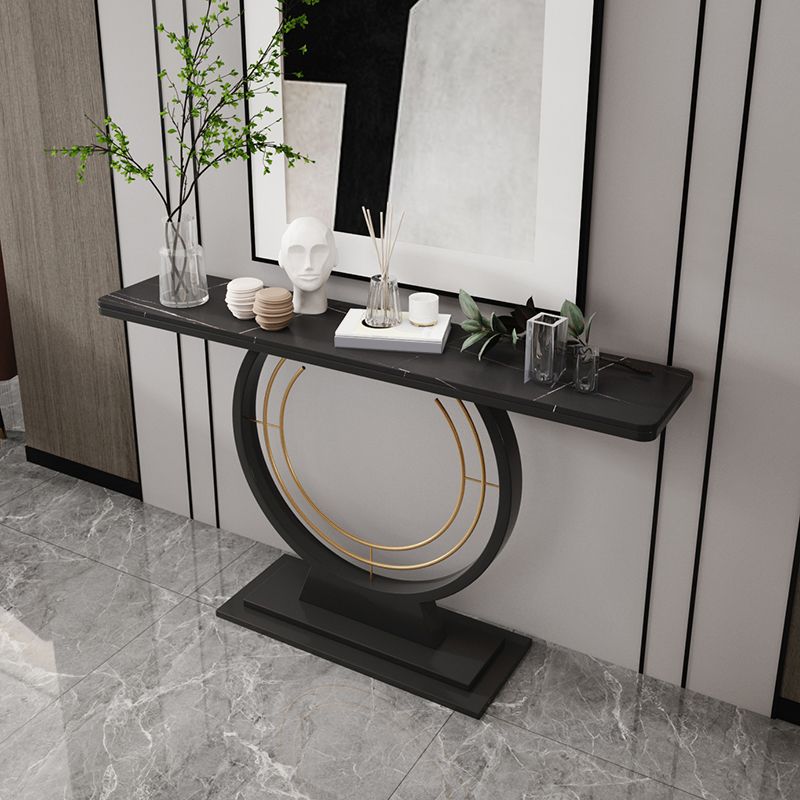 Modern Rectangle Console Accent Table Antique Finish Console Sofa Table in Stone
