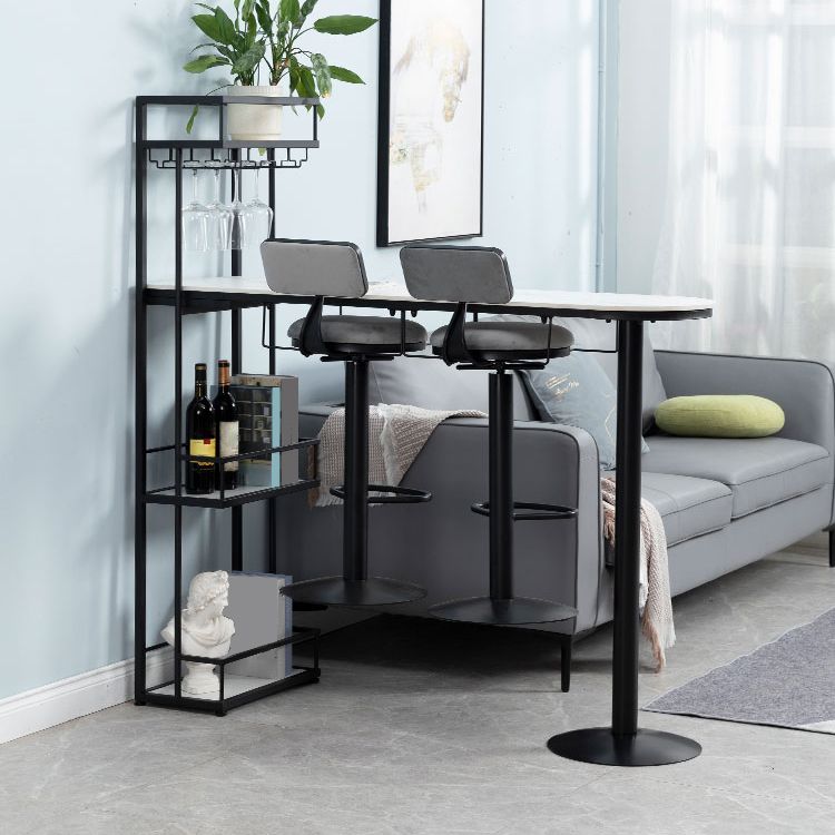 Low Back Bar Stools Adjustable Height Swivel Dining Stools with Metal Base