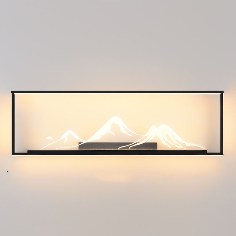 Metal quadrato a forma di parete sconce moderna stile 2 luci a parete luce montata