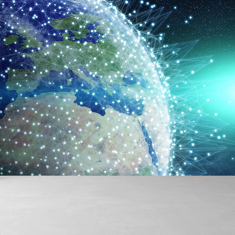 Abstract Pattern Wall Mural Dark Color Contemporary Wall Covering for Living Room