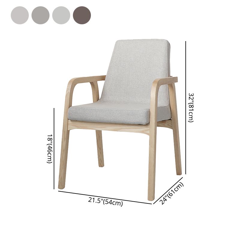 Silla de madera de fresno de estilo tradicional, silla de comedor individual con brazo trasero sólido de cocina