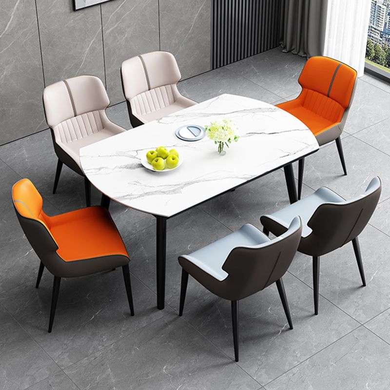 Contemporary Leather Side Chair Wingback Side Chair for Dining Room