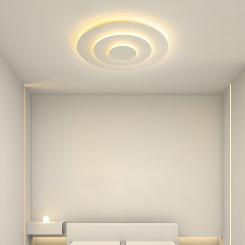 Lacquered Metal LED Flush Mount in Modern Concise Style Acrylic Geometric Ceiling Light in White
