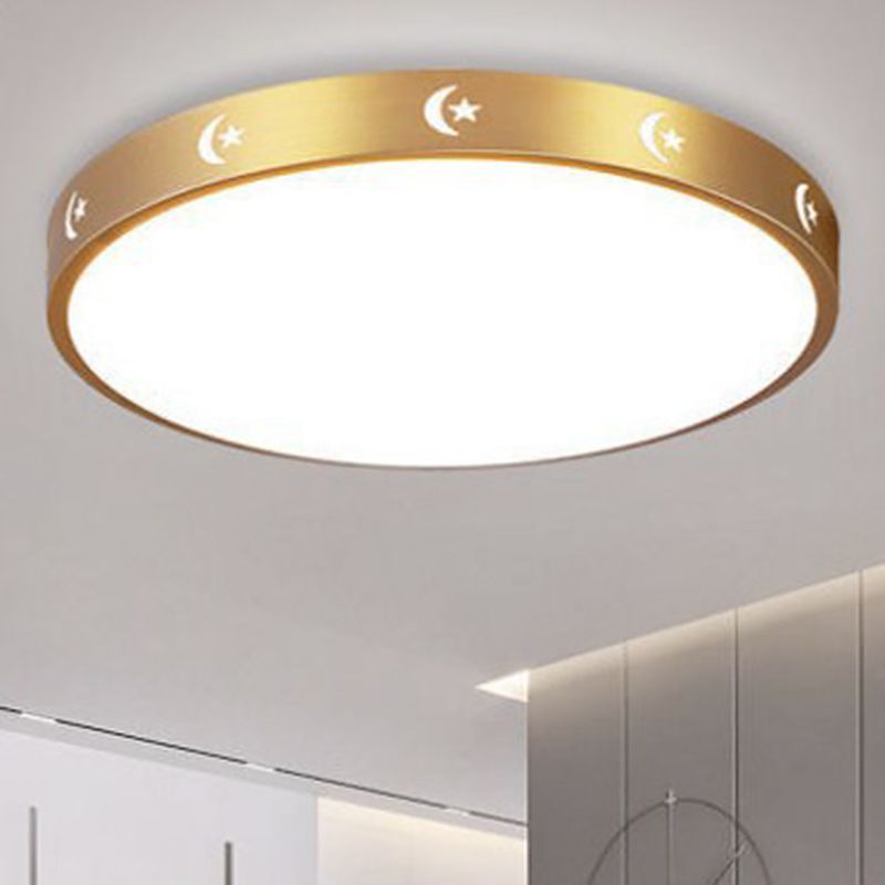 Minimalist LED Flush Mount Drum Light Aluminum Flush Mount Ceiling Light for Living Room
