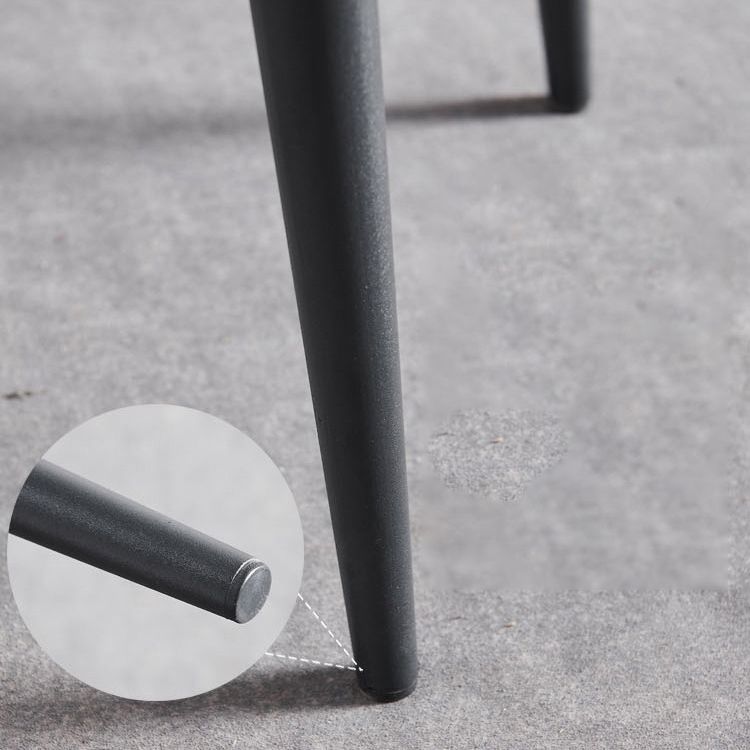 Industrial Low Back Dining Chairs Faux Leather Armless Side Chair