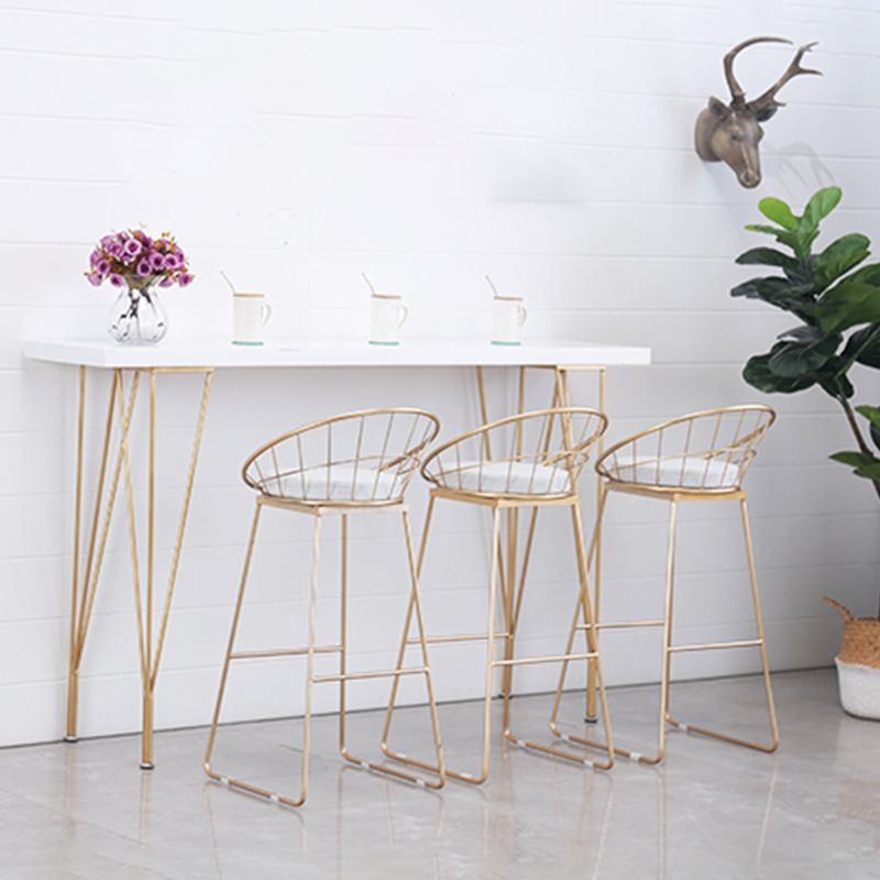 Scandinavian Style Counter Stool Upholstered Indoor Bar Stool with Footrest