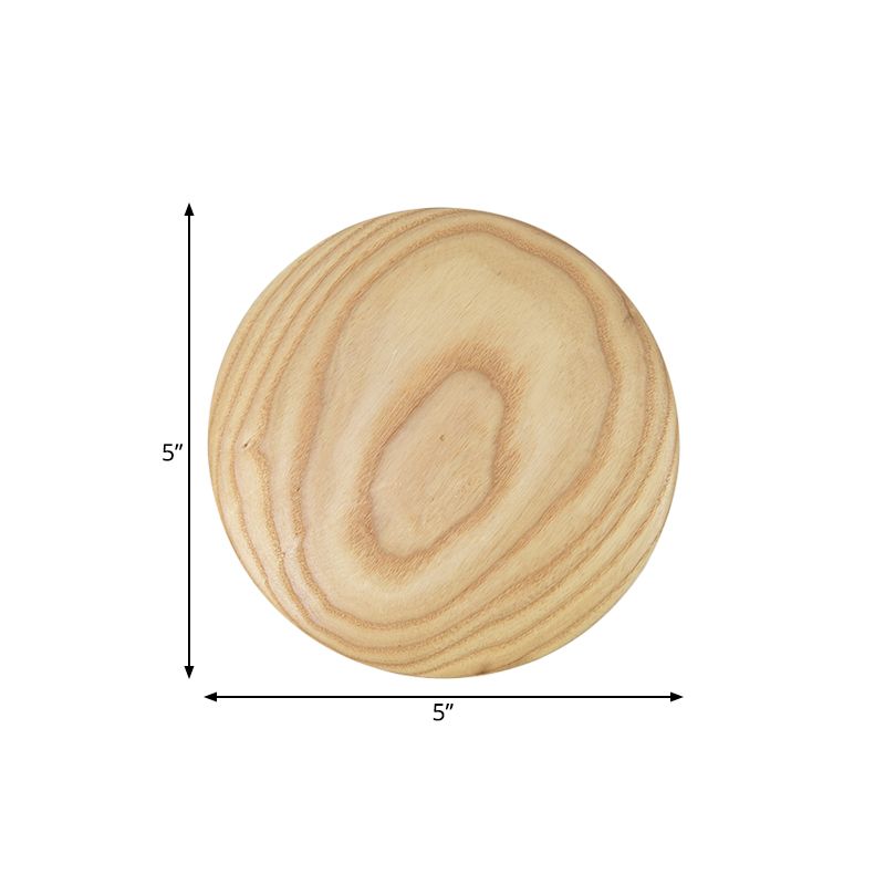 Houten cirkel wandverlichting ideeën minimalisme 5 "/7" breedte led beige oppervlakte wandwandwandeling voor salon
