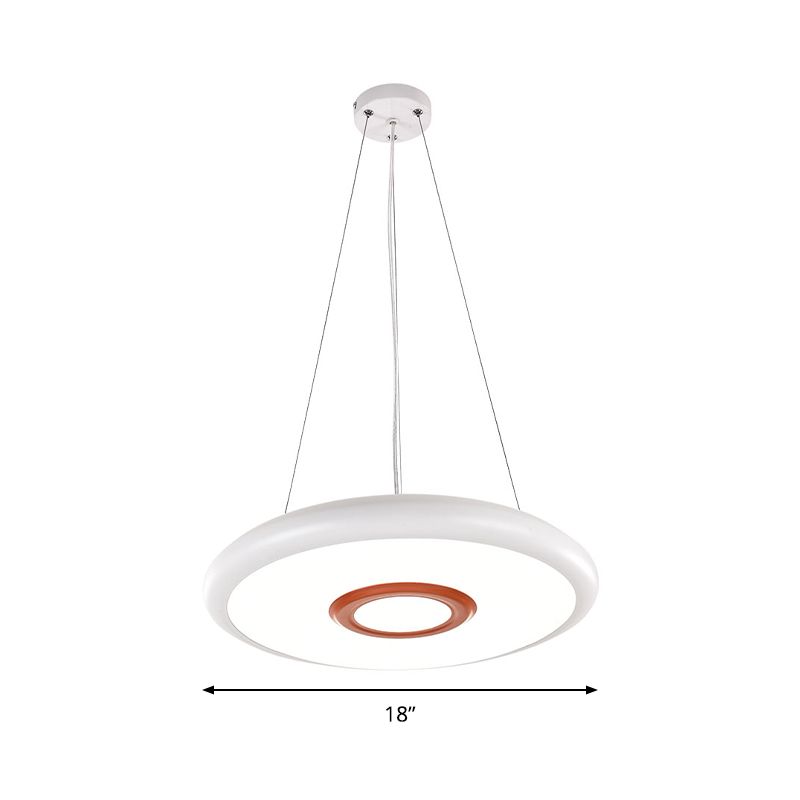 Kit de lámpara colgante de metal circular LED SIMPLE PARTIZACIÓN COSTINA PARTIR WHITEL EN LUZ CALIENTE/BLANCO/NATURAL, 18 "/22" de ancho