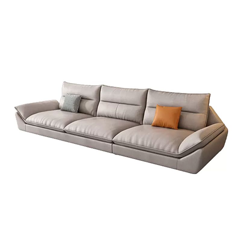 Scandinavian Beige Sectionals/Sofa with Pillow Back for Living Room