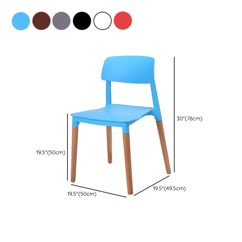 Dining Room Armless Chairs Open Back Solid Wood Legs Chair for Kitchen