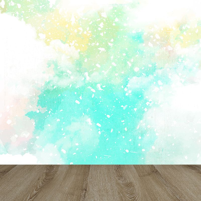 Modern Watercolor Pattern Wall Mural Soft Color Dining Room Wall Covering, Personalized