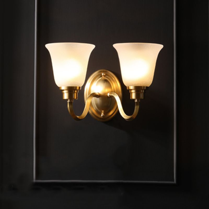Semplicità vintage Bell Bell Vanity Lights Sconce Milk Glass Wall Monte Flaching per bagno