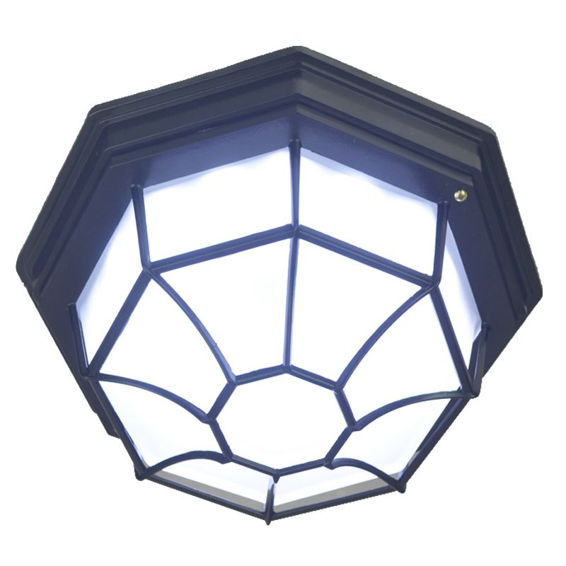 Octagonal Flush Mount Light Traditional Waterproof Ceiling Light with Glass Shade