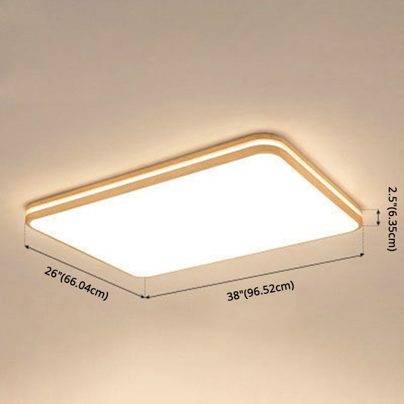 Luminaire encastré en bois rectangulaire, plafonnier LED de Style moderne
