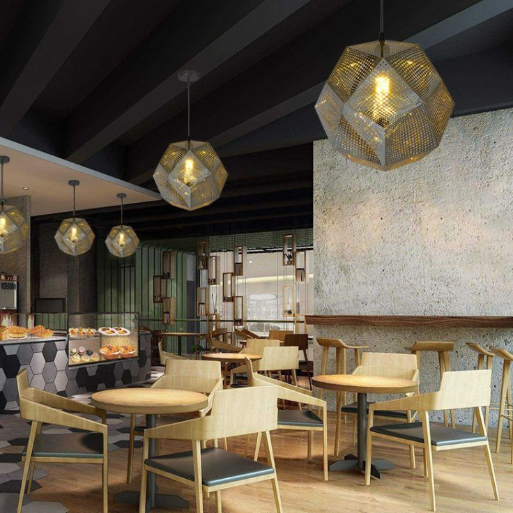 Modern Style Geometrical Hanging Light Kit Metal Restaurant Ceiling Pendant Light