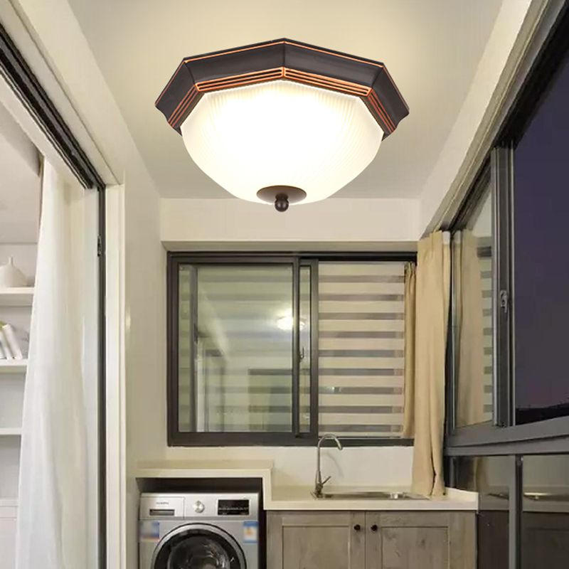 Glass Bowl Shape Flush Mount Light Fixture Simple Flush Mount Lamp