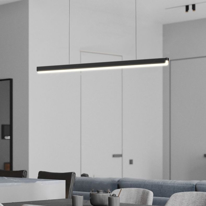 Modern Style Linear Pendant Light Metal 1 Light Hanging Light