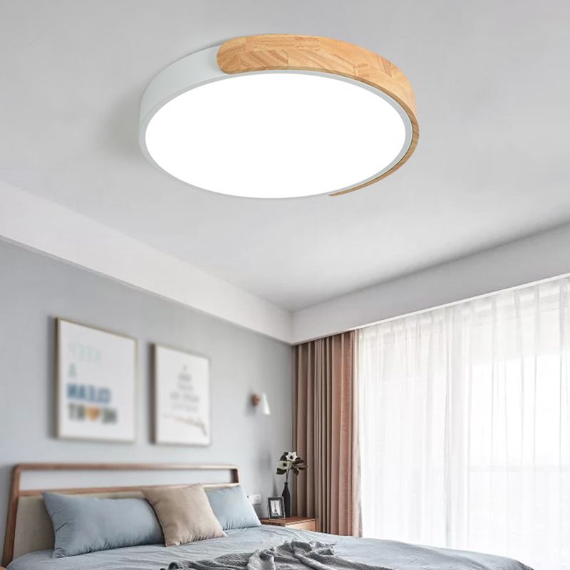 Metal Round Flush Ceiling Light Nordic Macaron Style 1 Light Flush Mount Lighting