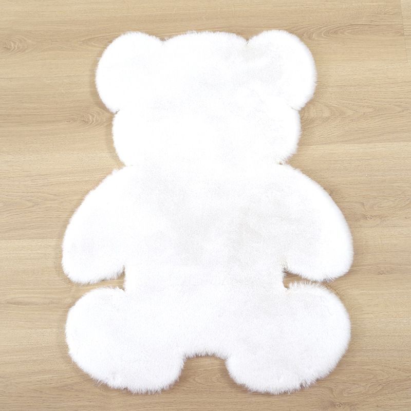 Lovely Bear shaped Area Rug Stylish Solid Shag Polypropylene Indoor Carpet Easy Care Friendly Washable Rug for Bedroom