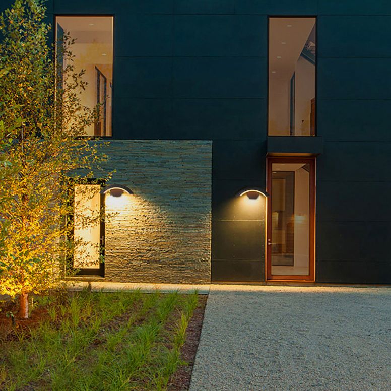 Arced Sconce Light Fixture Modern Minimalist Style Aluminum 1 Light Sconces