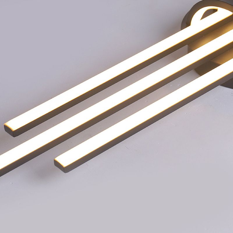 Lámpara de luz de descarga contemporánea lineal 6 lámparas de montaje de lavado de metal ligero