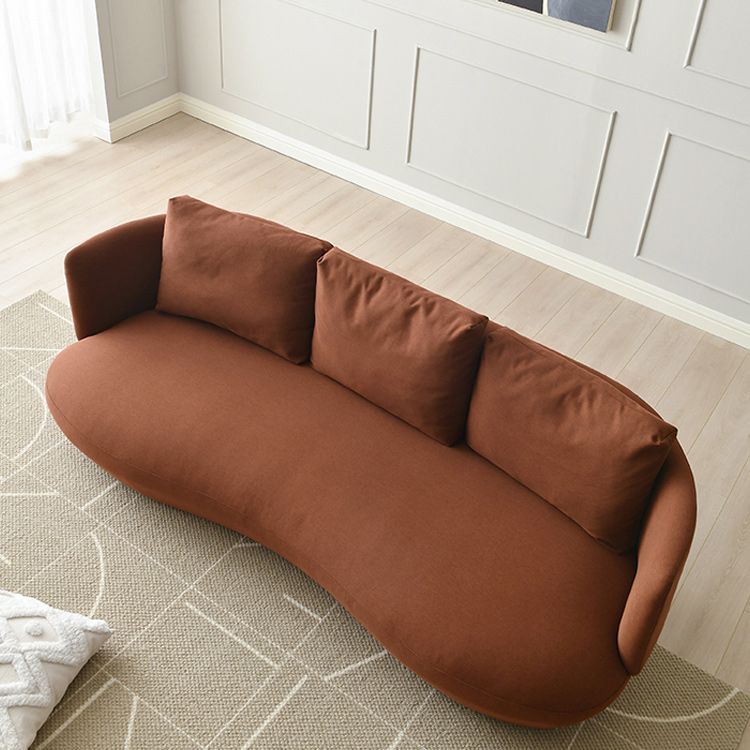 Contemporary 29.5" H Solid Color Linen Tuxedo Arm Sofa for Living Room