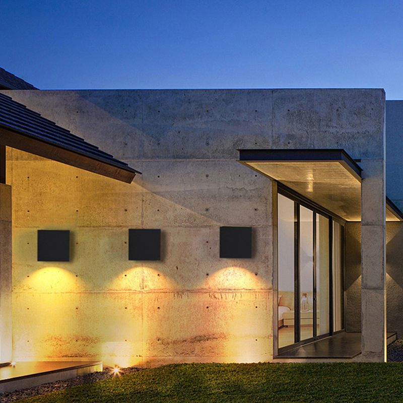 Quadratische Leuchtenleuchte moderne LED -LED -Wandbeleuchtung im Freien