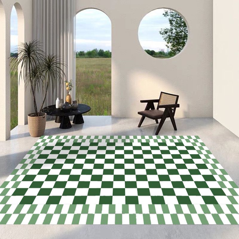 Solid Color Nordic Rug Polyester Buffalo Check Pattern Area Rug Easy Care Carpet for Living Room
