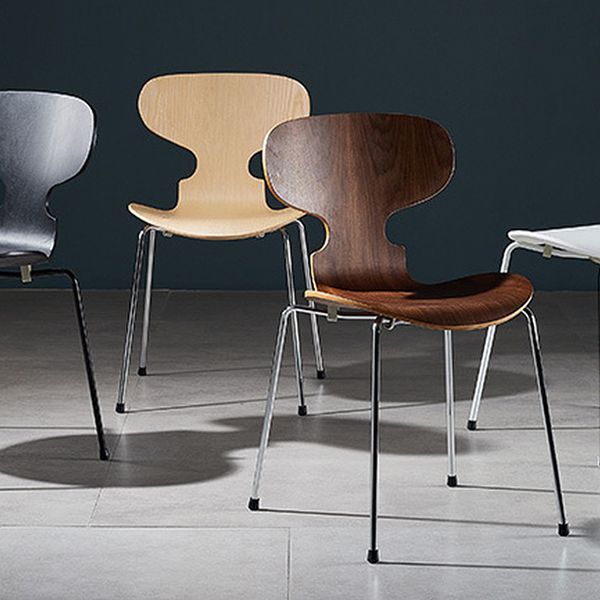 Modern Wood Chair Open Back Dining Side Furniture in Matte Finish