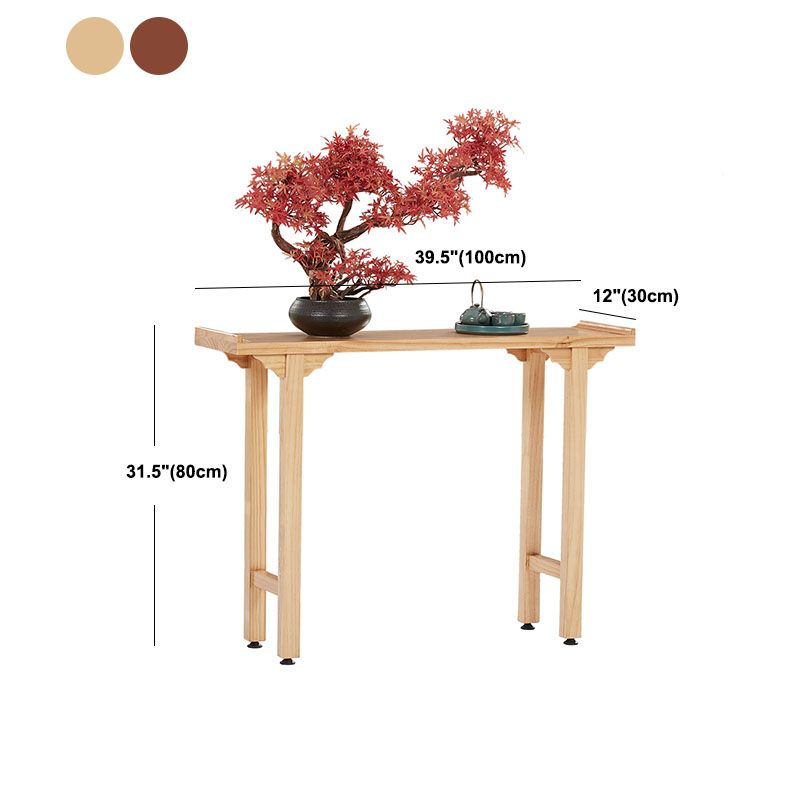 Wood Console Table Mid-Century Modern Rectangle Accent Table for Hall