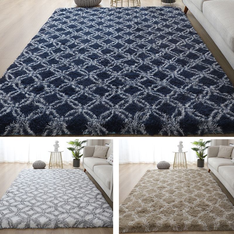 Simple Modern Graphic Pattern Rug Creative Trendy Shag Area Carpet Polyester Friendly Washable Carpet for Living Room