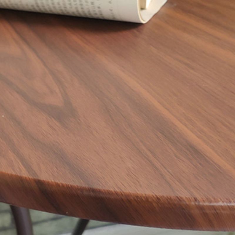 Contemporary Solid Wood End Table Metal Frame Gross Legs Sofa Side Accent Table