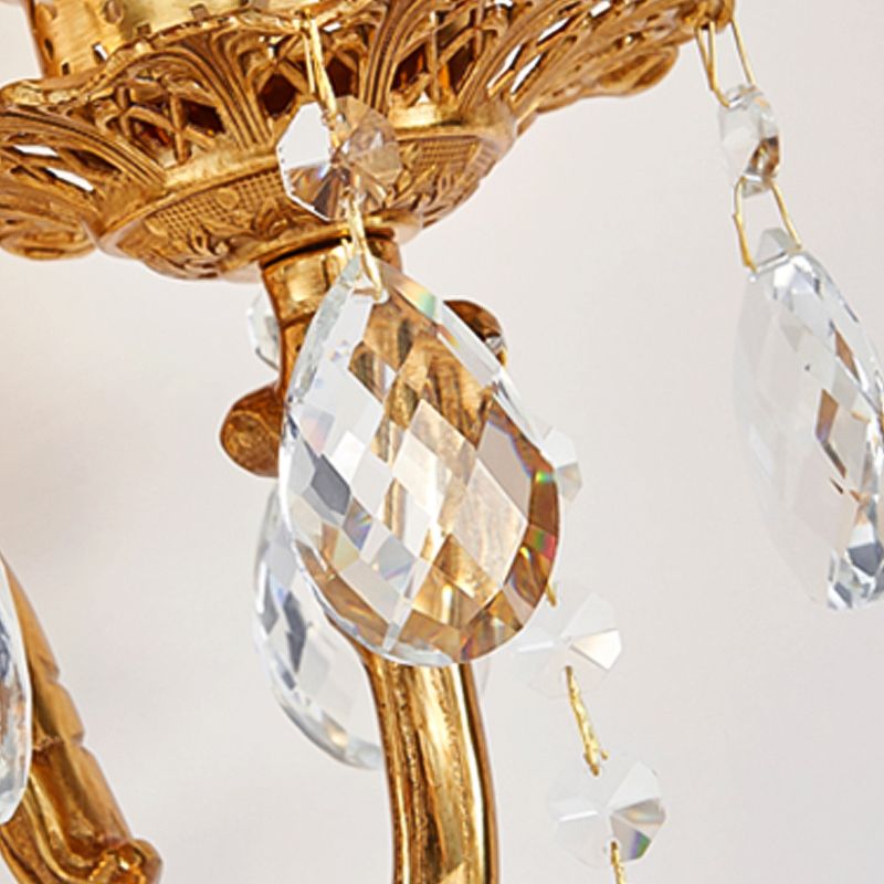 Unique Shade Glass Wall Sconce Modern Style Multi Lights Wall Mount Light Fixture in Gold