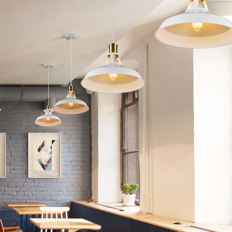 Shaded Restaurant Pendant Lighting Fixture Industrial Style Metal Hanging Light Kit