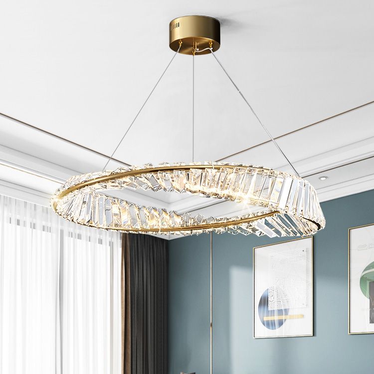 Light Luxury Style LED Pendant Chandelier Light Crystal Ceiling Pendant Light