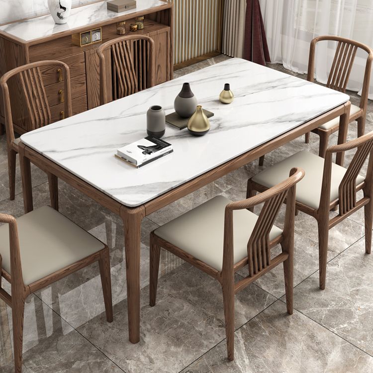 Traditional Kitchen Dining Room Set with Rectangle Top and Solid Wood Legs Dining Furniture