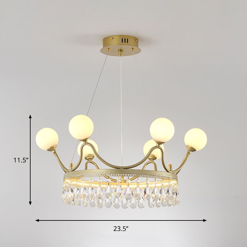Lampadella a soffitto a corona d'oro contemporanea contemporanea a 6/8 luci di illuminazione sospesa a sospensione