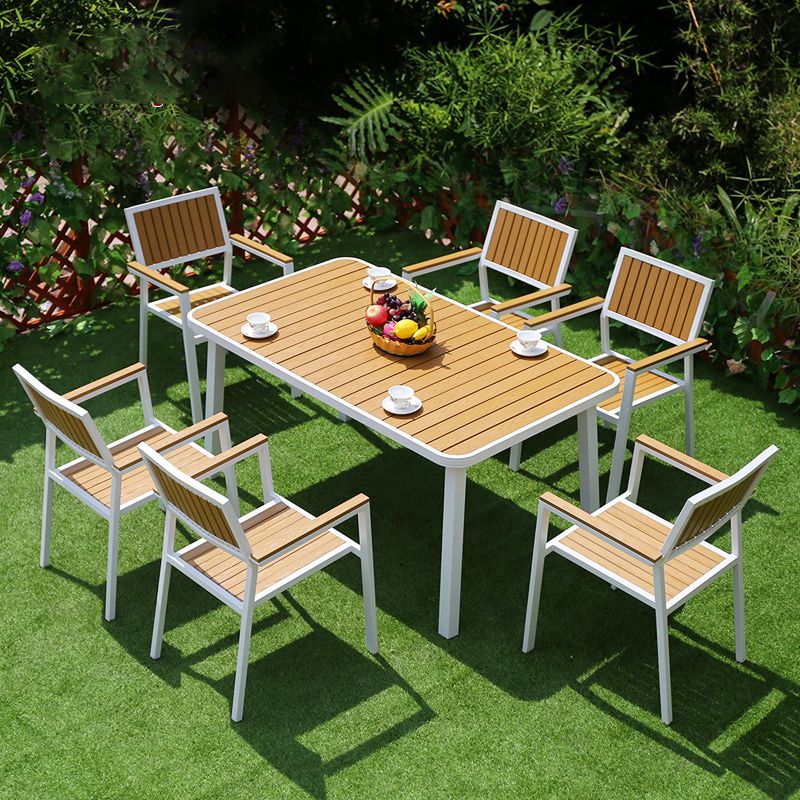 Industrial Dining Side Chair/Dining Armchair with Aluminum Base