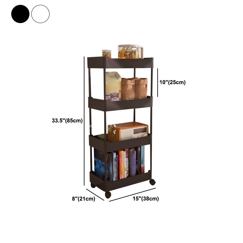 Movable Plastic Bookshelf Nordic Home Open Bookcase with Casters